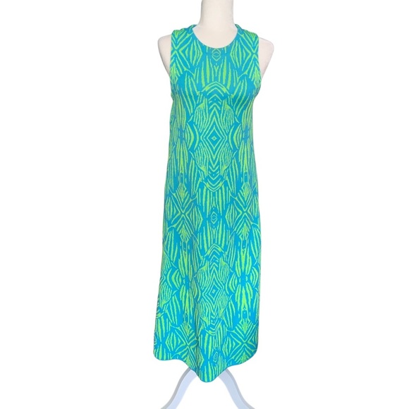 Zara Sleeveless Blue & Green Midi Dress – Summer Vibes, Size S. - Picture 3 of 9